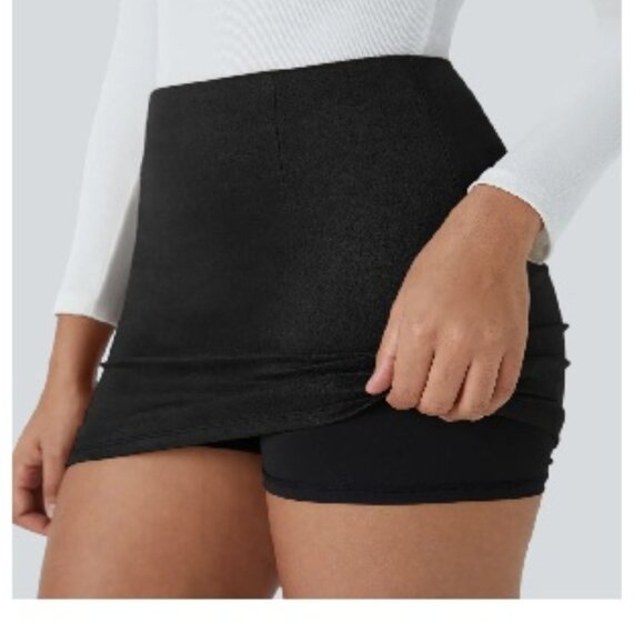 High Waisted 2-in-1 Bodycon Mini Skirt - Picture 3 of 3